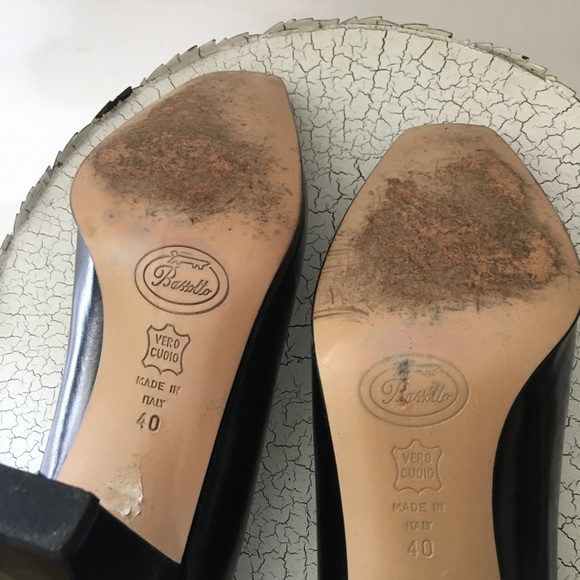 VTG Bassotto Black Block Heal -Square Toe Pump - Picture 6 of 7